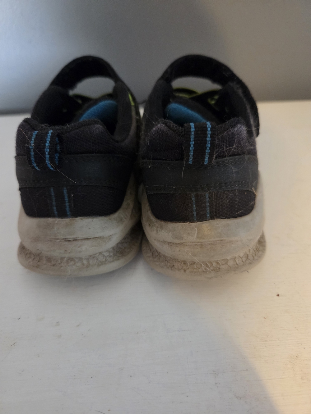 Skechers Kids Black Sandals with Blue Accents